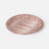 Assiettes En Carton Rose Gold Parties scintillant Foil 60e anniversair (Angle)