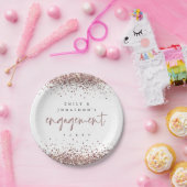 Assiettes En Carton Rose Gold Parties scintillant Frontières Noms de m (Fête)