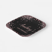 Assiettes En Carton Rose Gold Parties scintillant Noir 60e anniversair (Angulaire)