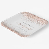 Assiettes En Carton Rose Gold Parties scintillant Nom Date 21e anniver (Angulaire)