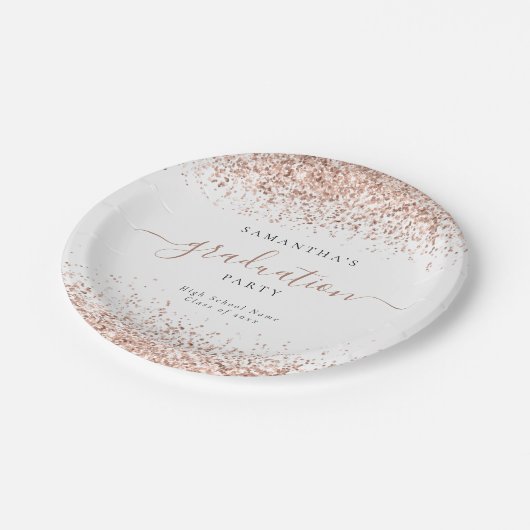Assiettes En Carton Rose Gold Parties scintillant Nom de la partie de (Angle)