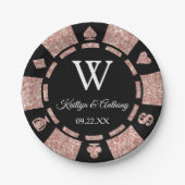 Assiettes En Carton Rose Gold Parties scintillant Poker Chip Casino Ma (Devant)