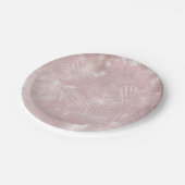 Assiettes En Carton Rose Gold rose Botanique Tropical Palm Tree Feuill (Angle)
