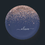 Assiettes En Carton Rose Gold Rose Pâle Bleu Marine Pailleté Monogramm<br><div class="desc">Rose Gold - Rose Pâle et Bleu Marine Pailleté Monogramme Nom et Initiale Assiettes de Fête. C'est le cadeau parfait pour un anniversaire sweet 16, un mariage, une douche de mariée, un anniversaire de mariage, une baby shower ou une soirée d'enterrement de vie de jeune fille pour quelqu'un qui aime...</div>