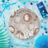 Assiettes En Carton Rose Gold Rose & Parties scintillant Balloons Swee (Fête)