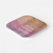 Assiettes En Carton Rose Gold rose pourpre Éperche Anniversaire (Angulaire)