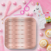 Assiettes En Carton Rose Gold Ruban Baby Shower (Fête)