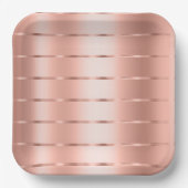 Assiettes En Carton Rose Gold Ruban Baby Shower (Recto)