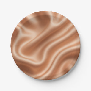 Assiettes En Carton Rose Gold Satin Soie Motif Abstrait Luxe