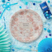 Assiettes En Carton Rose Gold Shabby-Chic Mariage (Fête)