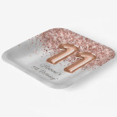 Assiettes En Carton Rose Gold Silver 11e fête d'anniversaire (Angulaire)