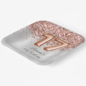 Assiettes En Carton Rose Gold Silver 17e fête d'anniversaire (Angulaire)