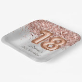 Assiettes En Carton Rose Gold Silver 18e fête d'anniversaire (Angulaire)