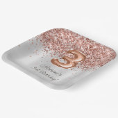 Assiettes En Carton Rose Gold Silver 3e fête d'anniversaire (Angulaire)