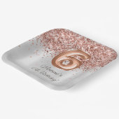 Assiettes En Carton Rose Gold Silver 6e fête d'anniversaire (Angulaire)