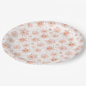 Assiettes En Carton Rose Gold Snowflakes en blanc (Angle)