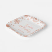 Assiettes En Carton Rose Gold Snowflakes fête d'anniversaire (Angulaire)