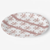 Assiettes En Carton Rose Gold Snowflakes Snowflake Motif Noël (Angle)