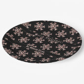 Assiettes En Carton Rose Gold Snowflakes Snowflake Motif Noël (Angle)