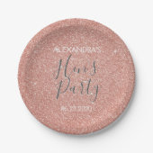 Assiettes En Carton Rose Gold Sparkle Parties scintillant Hen's Party (Devant)