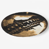 Assiettes En Carton Rose Gold Steampunk (Angle)