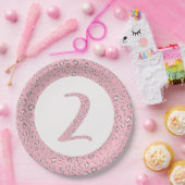 Assiettes En Carton Rose Grey 2e anniversaire 2 Motif léopard (Fête)