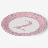Assiettes En Carton Rose Grey 2e anniversaire 2 Motif léopard (Angle)
