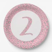 Assiettes En Carton Rose Grey 2e anniversaire 2 Motif léopard (Devant)