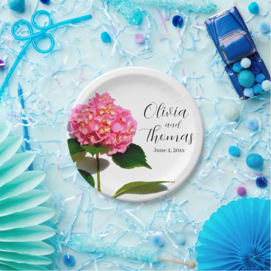 Assiettes En Carton Rose Hydrangea fleurs roses rose roses roses (Fête)