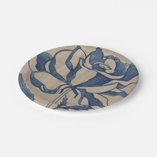 Assiettes En Carton Rose Indigo (Angle)