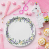 Assiettes En Carton Rose jaune lavande et Eucalyptus (Fête)