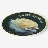 Assiettes En Carton Rose jaune Mariage personnalisé nuptiale (Angle)