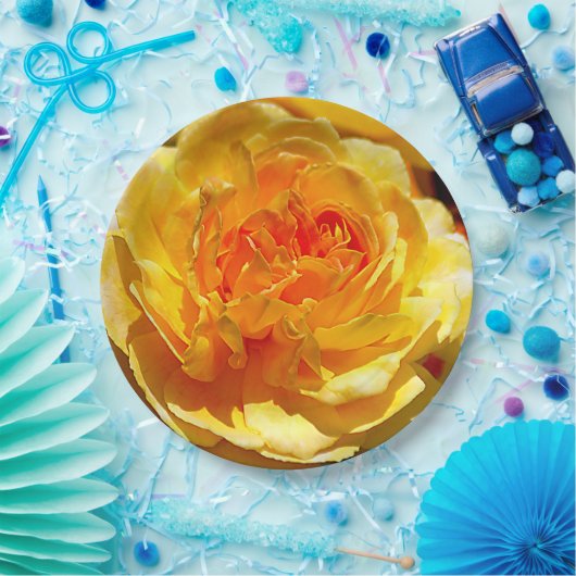 Assiettes En Carton rose jaune simple (Fête)