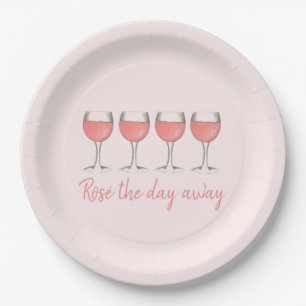 Assiettes En Carton Rosé Le Jour D'Ailleurs Vin Rose Verre