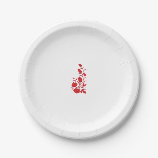Assiettes En Carton Rose Madder, design floral Thunderbird (Devant)