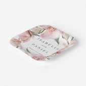 Assiettes En Carton Rose Magnolia mariage personnalisé serviettes (Angulaire)