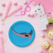 Assiettes En Carton Rose Manta Ray (Fête)