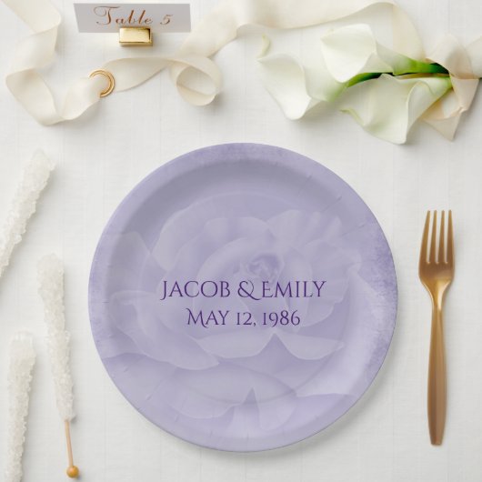 Assiettes En Carton Rose Mariage Lavender (Mariage)