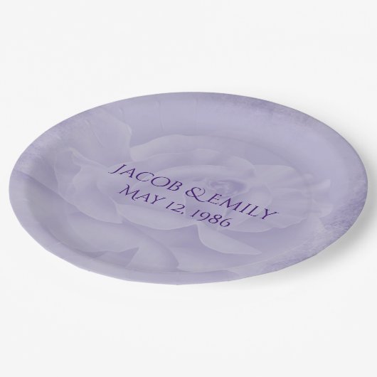 Assiettes En Carton Rose Mariage Lavender (Angle)
