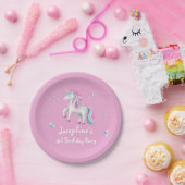 Assiettes En Carton Rose mignon Magique Unicorn Enfants Anniversaire (Fête)