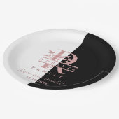 Assiettes En Carton Rose moderne Gold Split Monogramme personnalisé R (Angle)