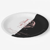 Assiettes En Carton Rose moderne Gold Split Personnalisé Monogramme A, (Angle)