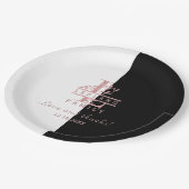 Assiettes En Carton Rose moderne Gold Split Personnalisé Monogramme L (Angle)