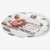 Assiettes En Carton Rose Mon premier Rodéo Anniversaire Plaque Papier (Angle)