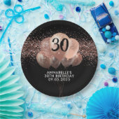 Assiettes En Carton Rose noir Parties scintillant or étincelante Ballo (Fête)