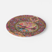 Assiettes En Carton Rose or bleu perse fleurs florales Peacock Art (Angle)