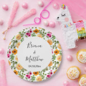 Assiettes En Carton Rose Orange mignon Floral été (Fête)