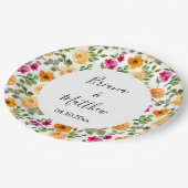 Assiettes En Carton Rose Orange mignon Floral été (Angle)