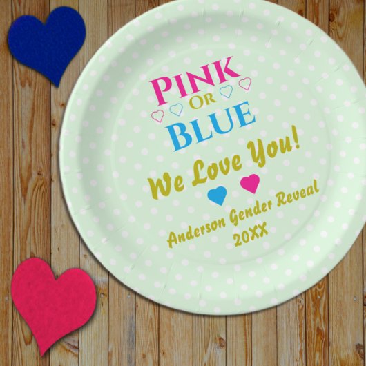 Assiettes En Carton Rose Ou Bleu, On T'Aime ! Révélation de genre