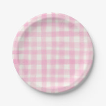 Rose Pâle Gingham Rustique Dessiné à la Main